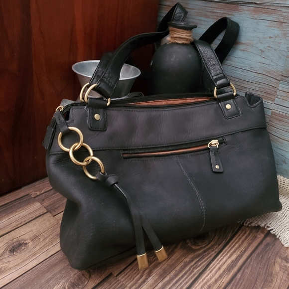 Stone Mountain black Genuine Leather satchel - Picture 5 of 7